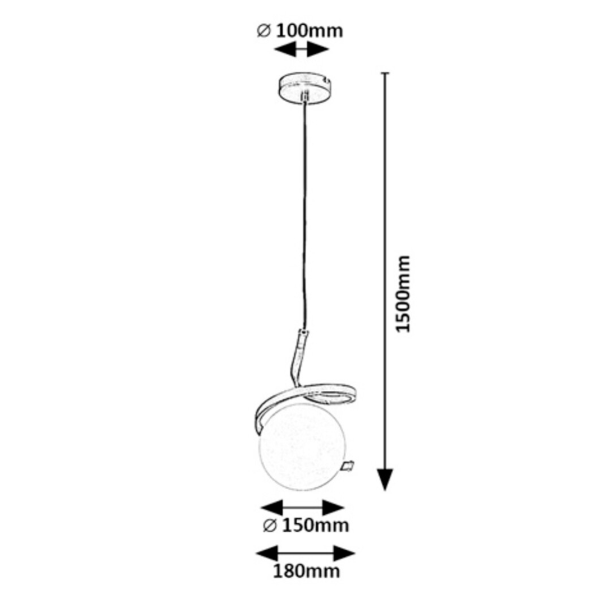 Sarabi – висящ пендел, златен метал и бяло стъкло, E27 1x20W