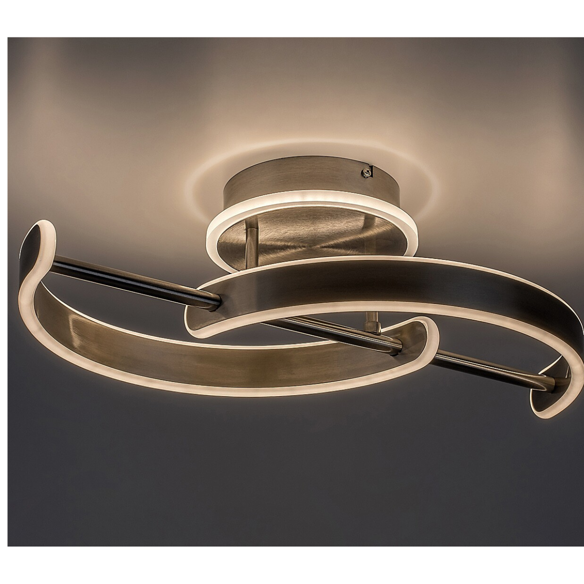 Jarnelle – LED плафон 30W, атинен хром, 3000K топла светлина