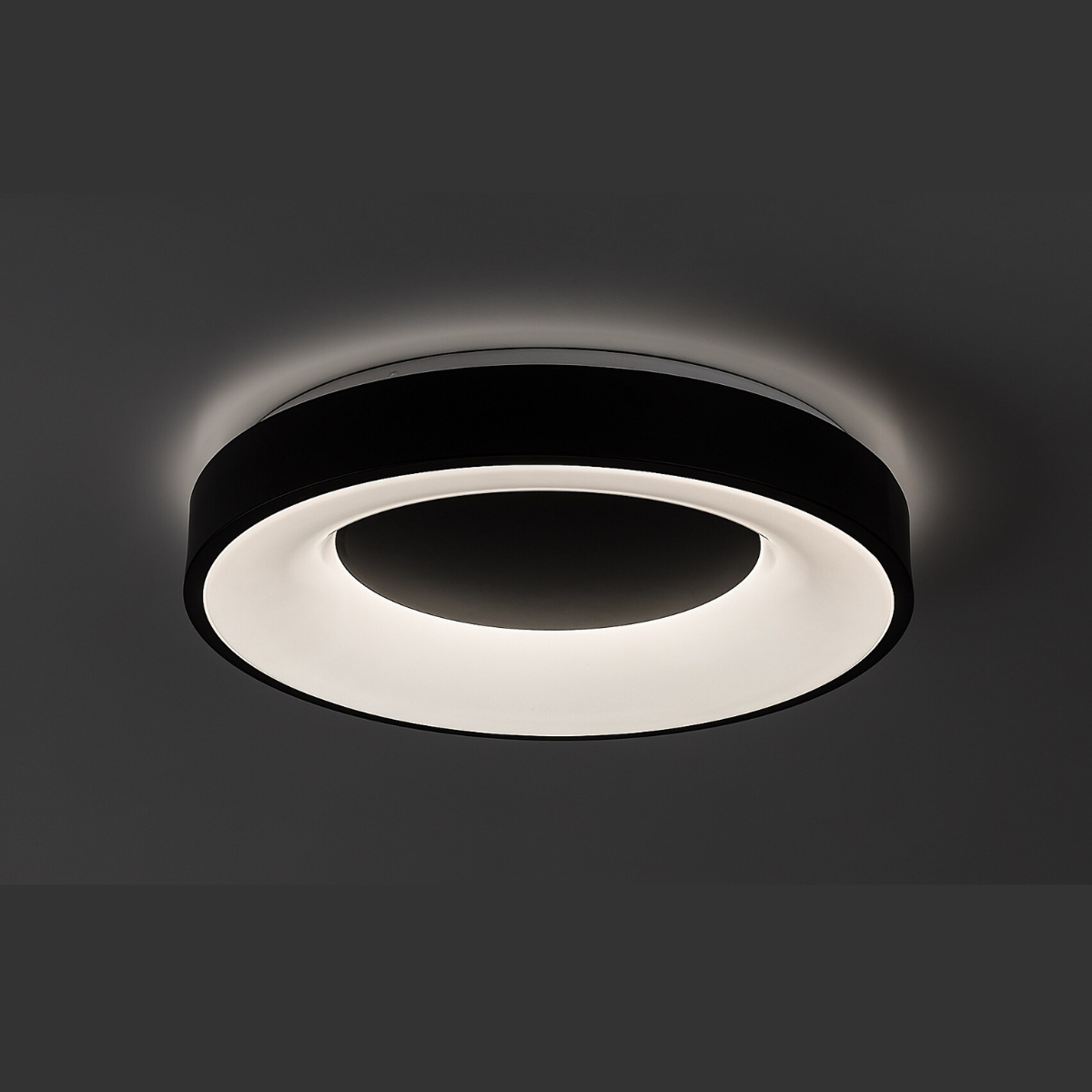 Ceilo – модерен LED плафон с дистанционно управление, регулируема светлина, 38W, черен