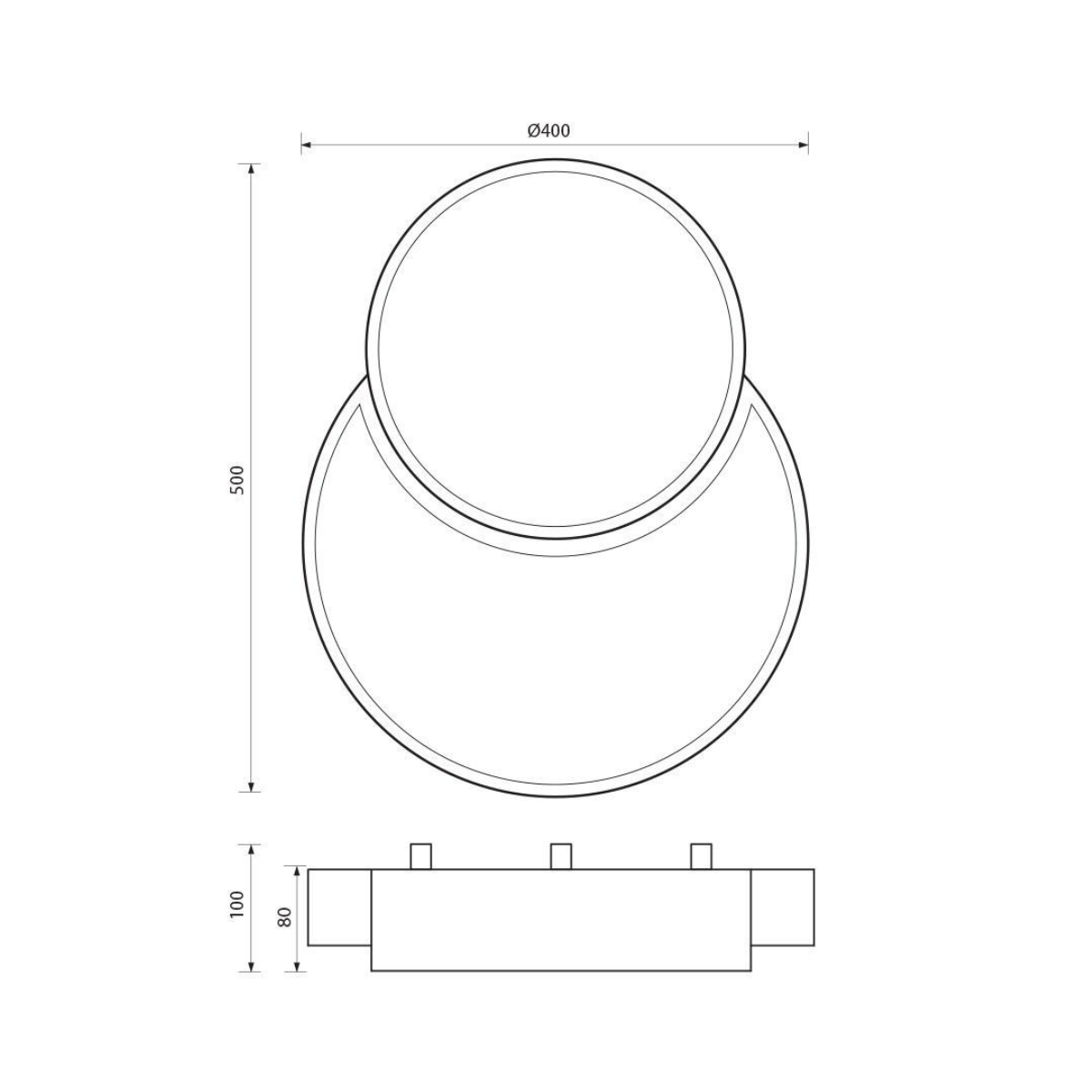 LED – модерен таванен плафон 35W, черен, регулируема светлина 3000–6000K
