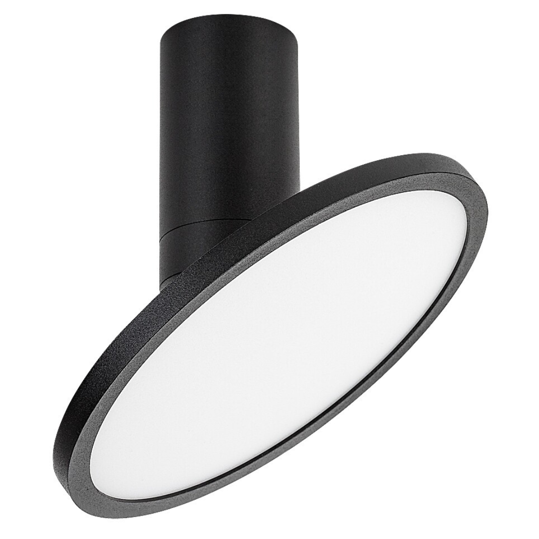 Ovidia – таванна LED лампа, 20W, регулируема дискова глава, технически стил