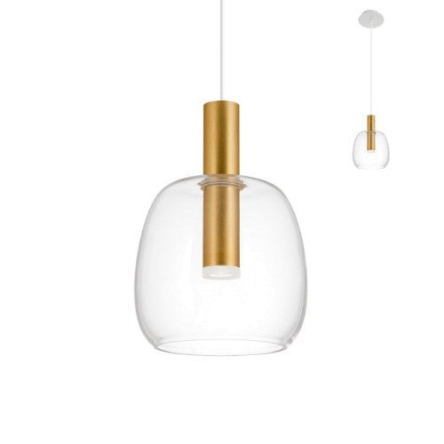 CANDELA – LED пендел в матово злато, Ø160 мм, 6.6W, 3000K, модерен дизайн