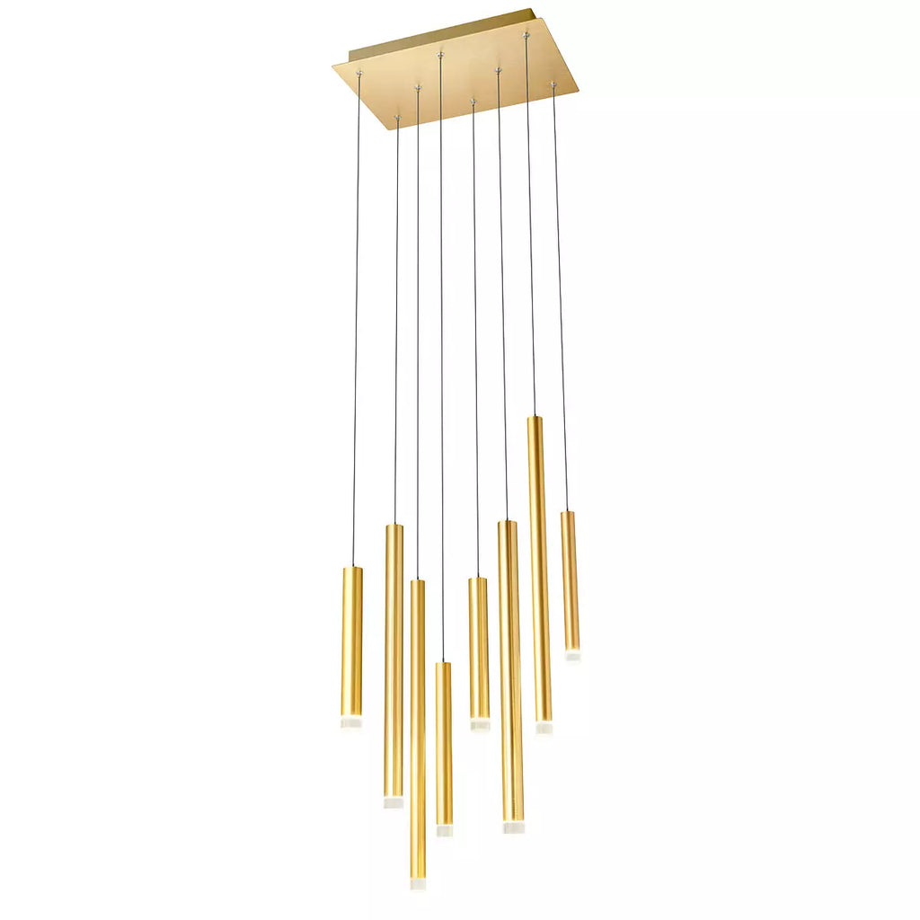 Madison Chandelier – 8pcs LED Anodized Gold