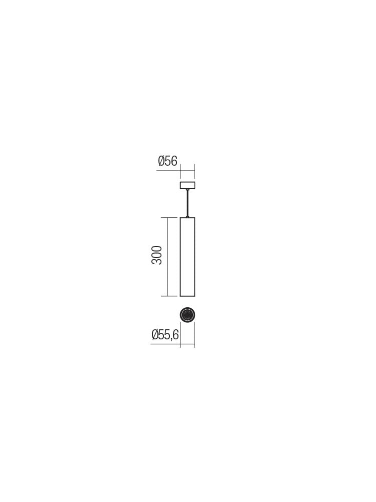AXIS pendant lamp – black, 1xGU10, height 300 mm, IP20, aluminum