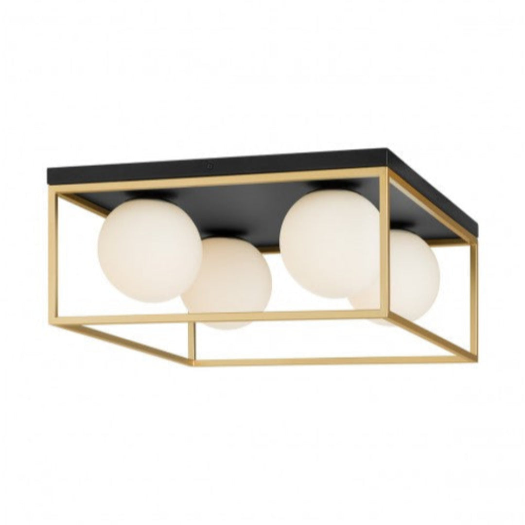 Zodiac ceiling light – matte black and brass, 4 lights, modern style