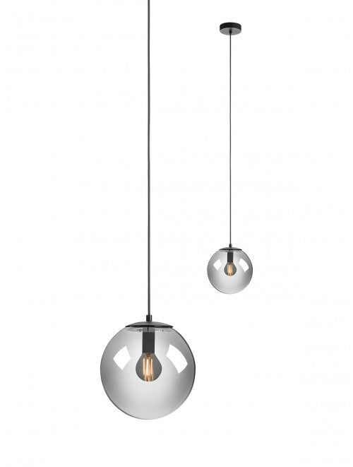 Boldy – Pendant lamp with smoked glass and black body | AVA Lighting
