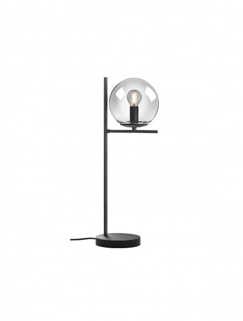 Boldy – Table lamp with smoked glass and black base | AVA Lighting