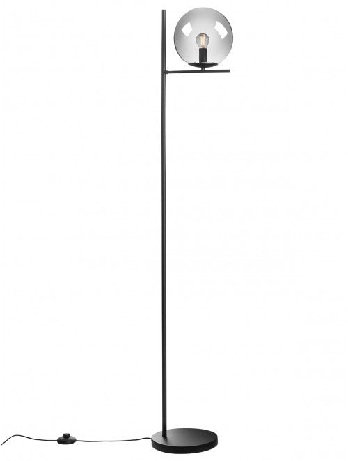 Boldy – Floor lamp with smoked glass and black metal stand | AVA Lighting