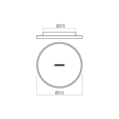 LED плафон "Button" – Ø515mm, 44W, 3000K, матово черен или бял с 3-степенен димер, IP20 - AVA Lighting