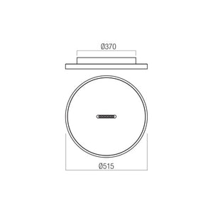 LED плафон "Button" – Ø515mm, 44W, 3000K, матово черен или бял с 3-степенен димер, IP20 - AVA Lighting