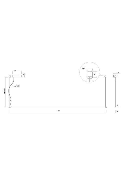 LED пендел Acrobat Horizontal – цвят: Черен