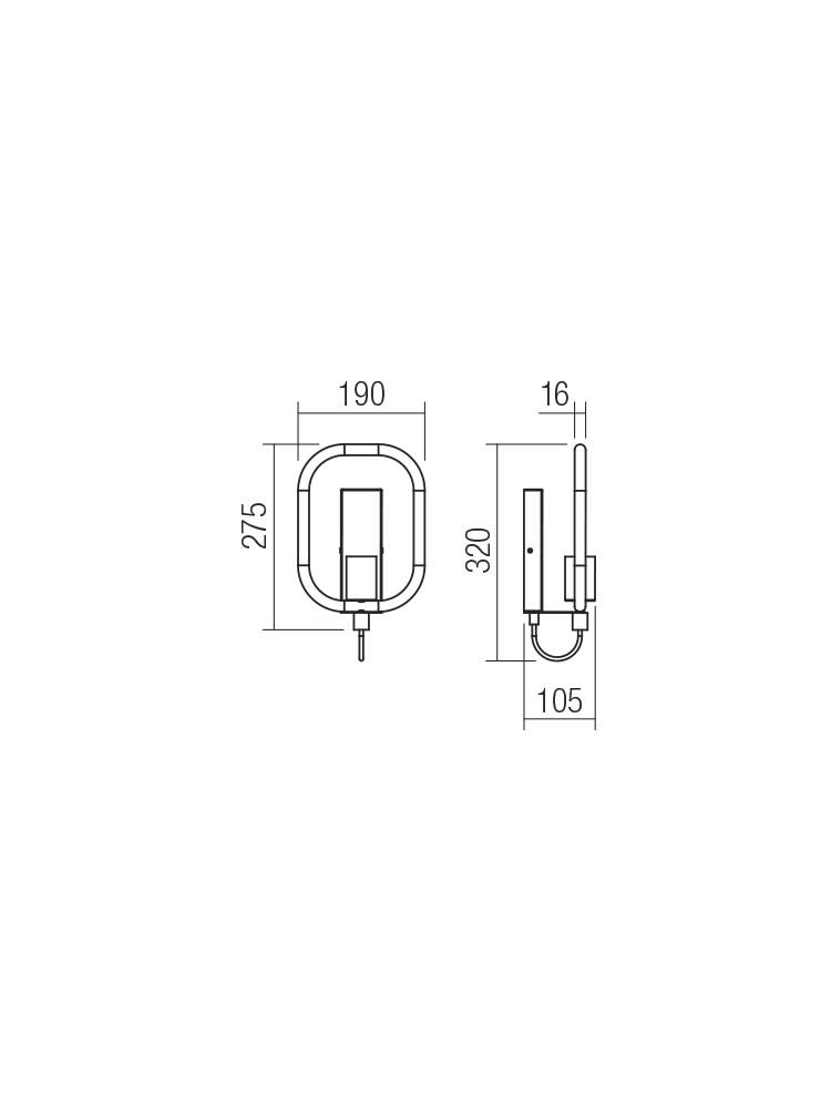Aeris – wall lamp with E27 base, black metal and natural wood