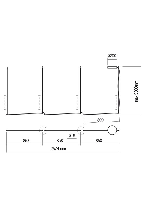 Pendant REDO 01-2799 Stick - Sand Black