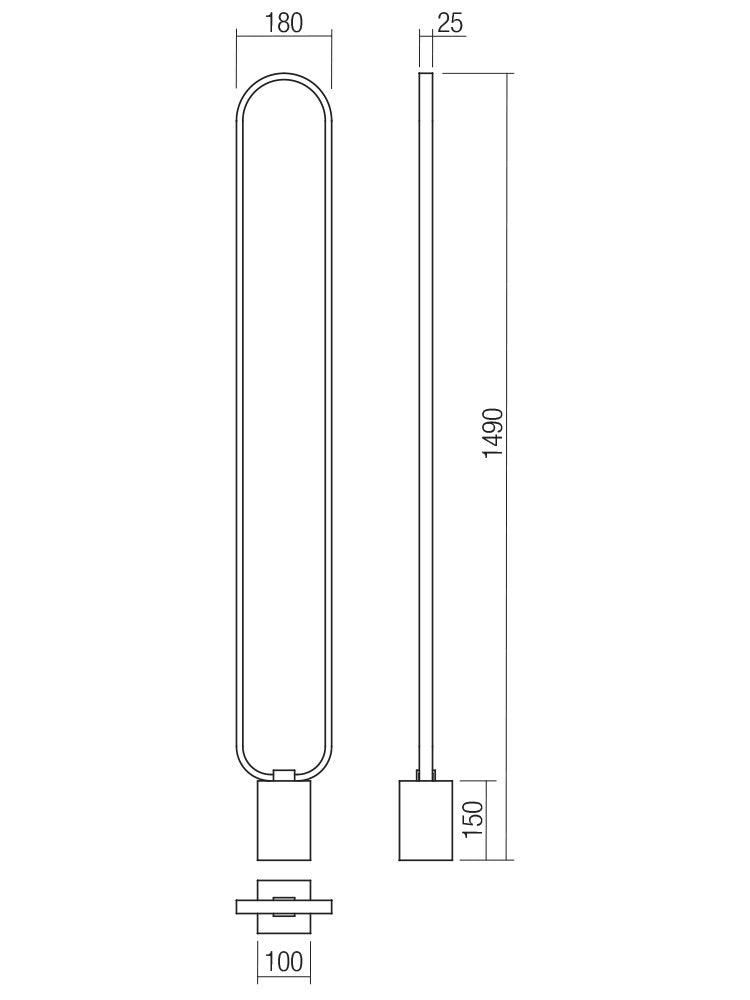Ado – LED floor lamp with white marble base and matte white body