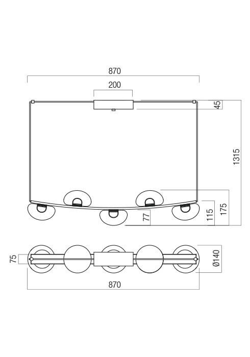 LED пендел Sinclair - Матово злато или черно,870мм, 35W, TRIAC димер, 3000K - AVA Lighting