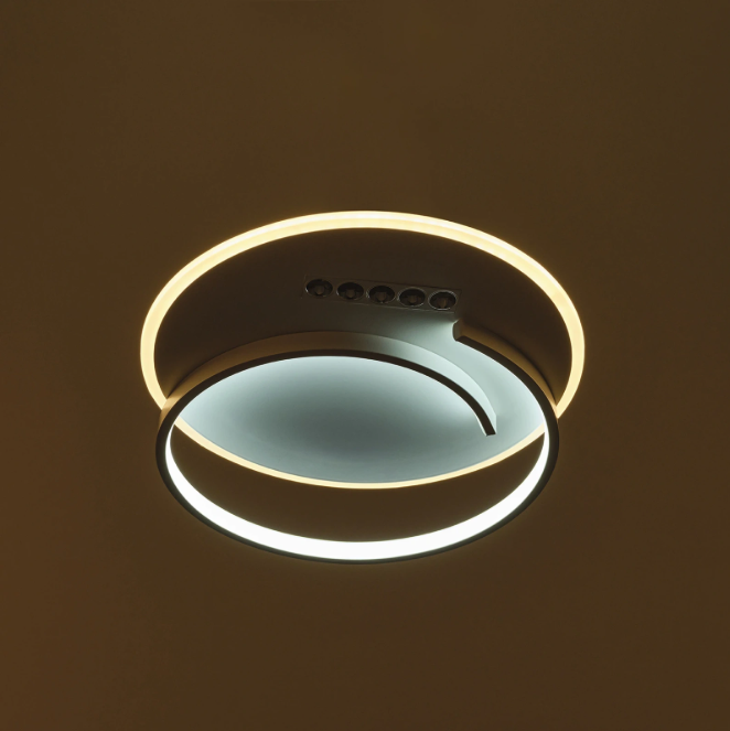 Плафон Indi – Черен / Бял | LED 54W, 3000–6000K, дистанционно управление