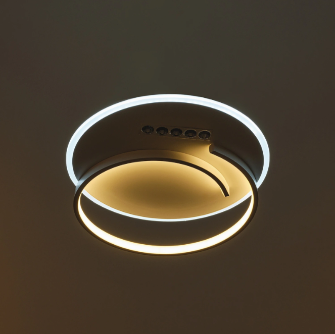Плафон Indi – Черен / Бял | LED 54W, 3000–6000K, дистанционно управление