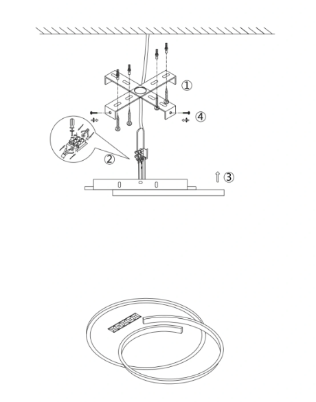 Плафон Indi – Черен / Бял | LED 54W, 3000–6000K, дистанционно управление