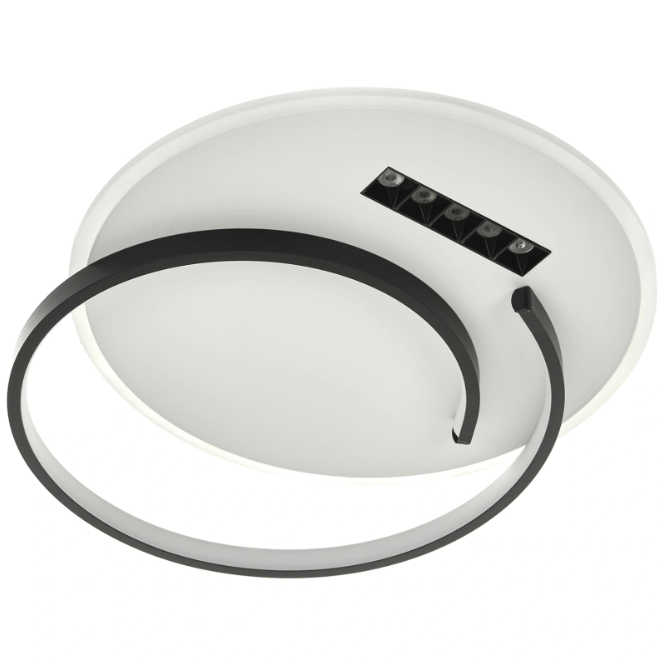 Плафон Indi – Черен / Бял | LED 54W, 3000–6000K, дистанционно управление