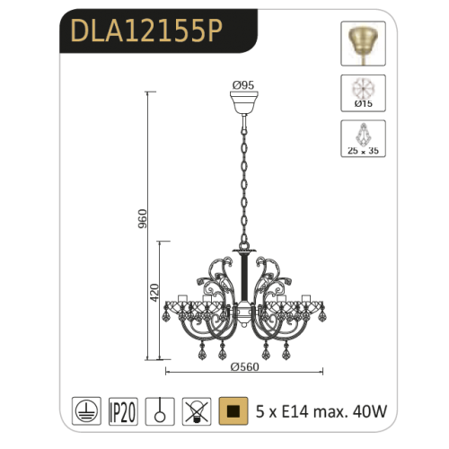 Полилей  FABERGE/5 - AVA Lighting