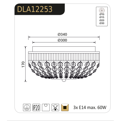 Плафон ROSE Ø340 мм - AVA Lighting