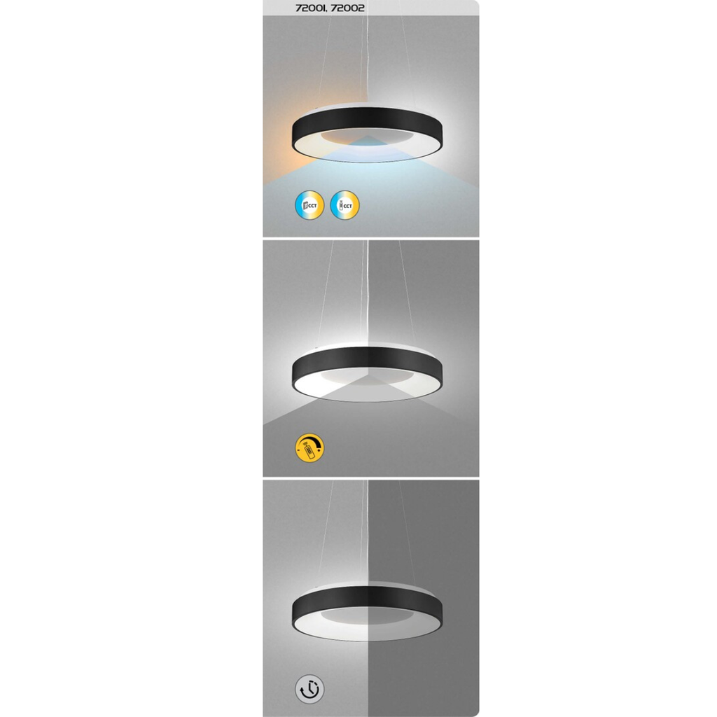 Ceilo – модерен LED пендел с дистанционно управление, регулируема светлина, 38W