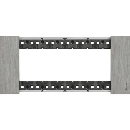 Frame 6M Steel Italian standard - bticino Living Now KA4806ZG