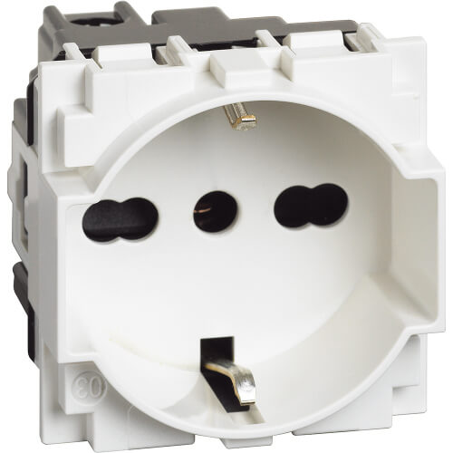 Contact Shuko/Italian standard 2P+E 16A 2M White - bticino Living Now KW4140A16