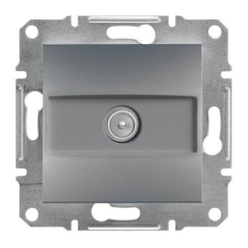 TV terminal socket (1dB) without frame Steel - SCHNEIDER ELECTRIC Asfora EPH3200162