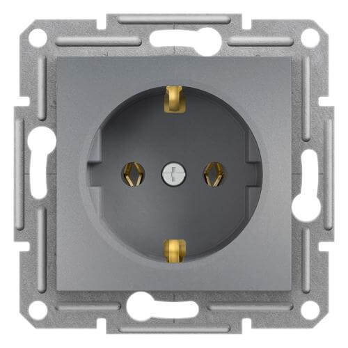 Socket Shuko 16A without frame Steel - SCHNEIDER ELECTRIC Asfora EPH2900162