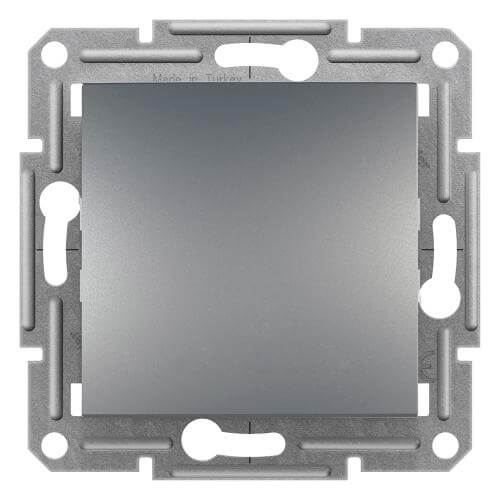 Push button 10A without frame Steel - SCHNEIDER ELECTRIC Asfora EPH0800362
