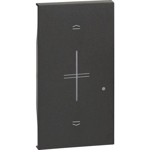 Faceplate for connected roller blind control switch 2M Black - bticino Living Now with Netatmo KG32M2