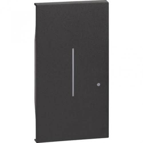 Faceplate for wireless single-pole switch 2M Black - bticino Living Now with Netatmo KG42M2