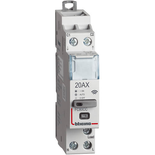 Connected contactor for DIN rail mounting 20A, 1M - bticino Living Now with Netatmo FC80CC