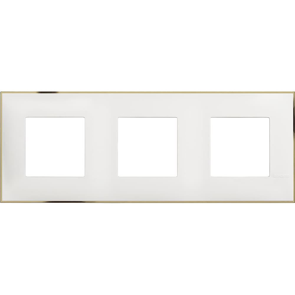 Frame 3x 2M White with gold /blister/ - bticino Classia R4802M3WD