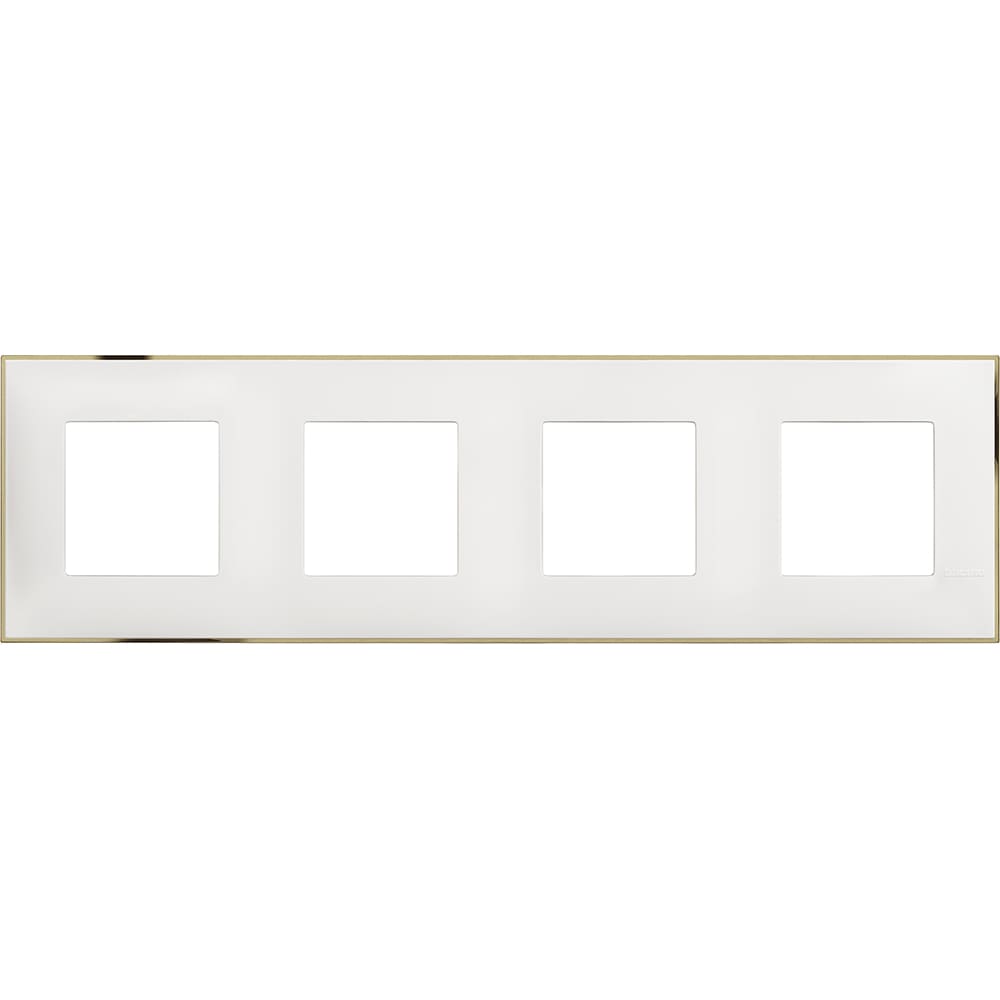 Frame 4x 2M White with gold /blister/ - bticino Classia R4802M4WD