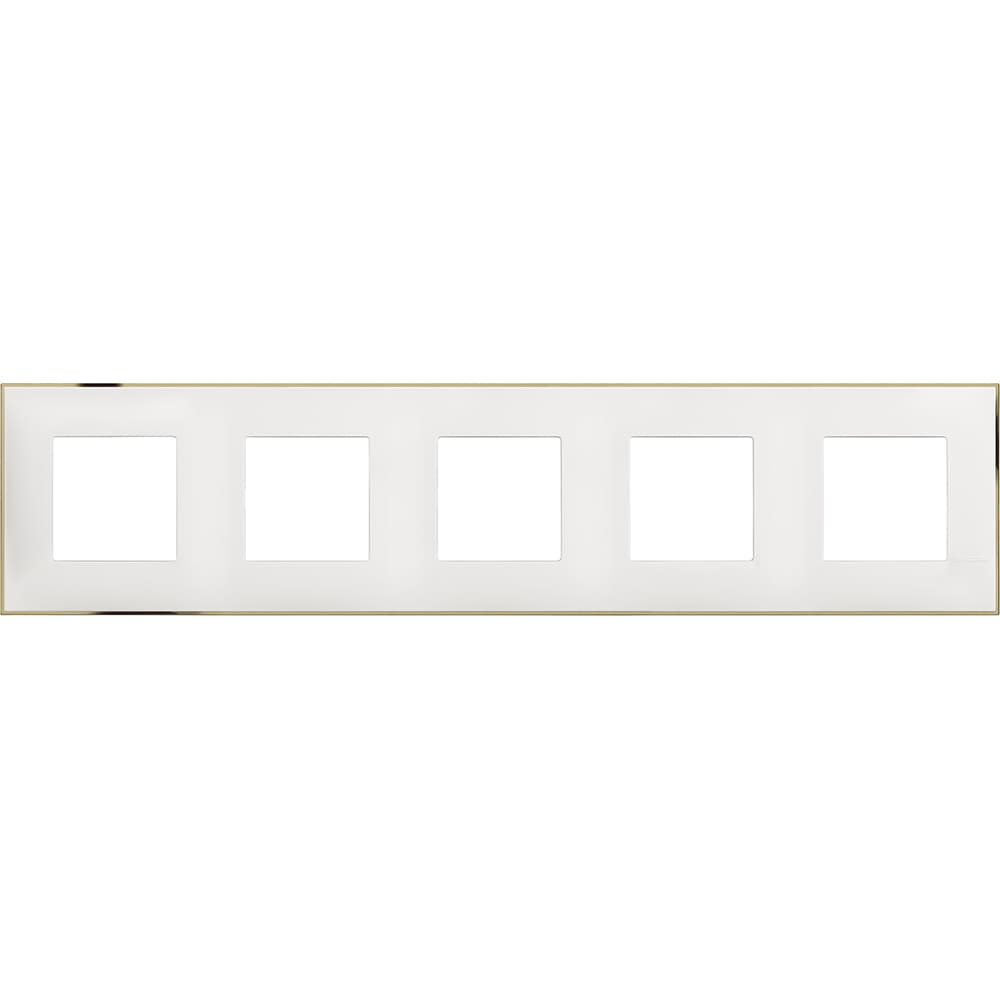 Frame 5x 2M White with gold /blister/ - bticino Classia R4802M5WD