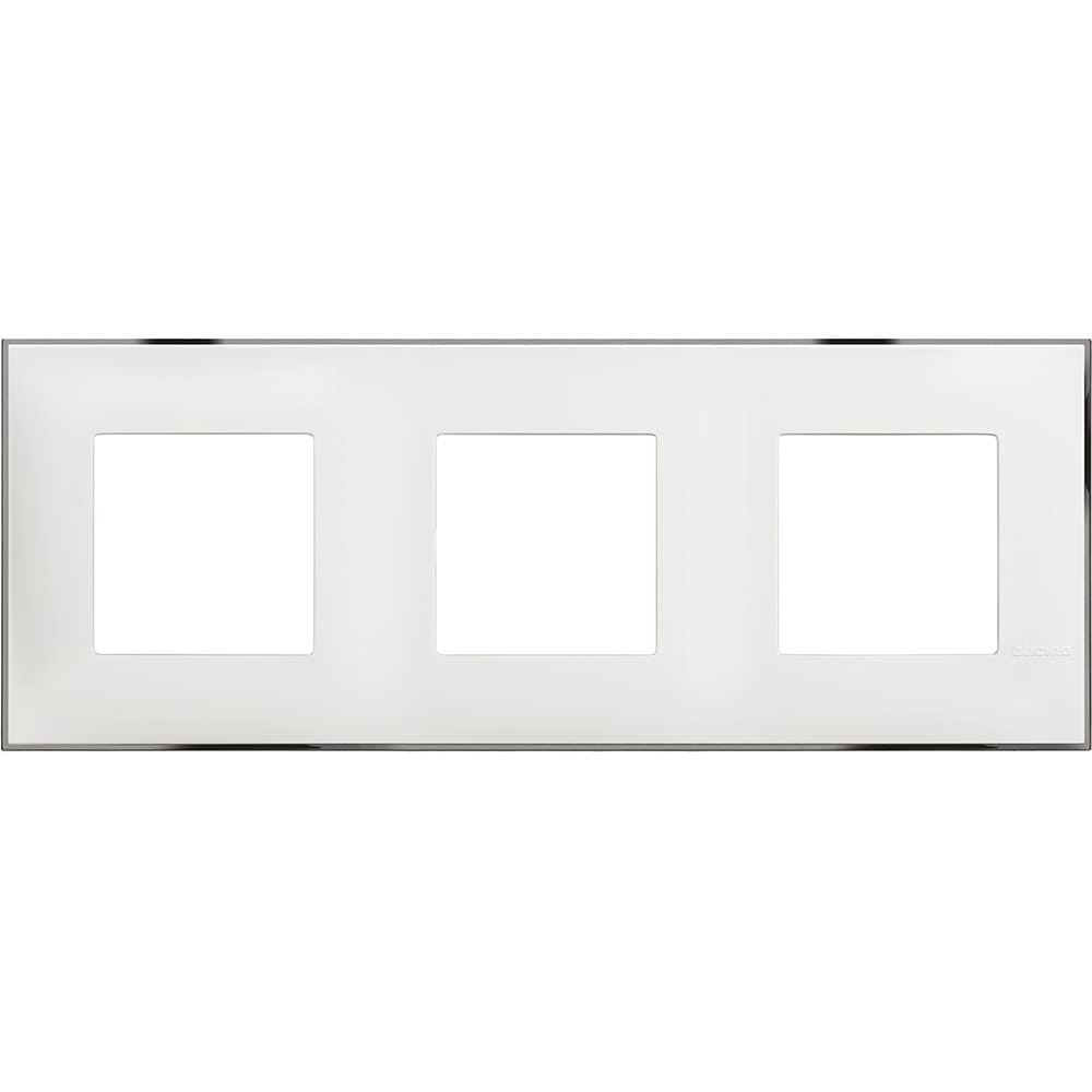 Frame 3x 2M White with chrome /blister/ - bticino Classia R4802M3WR