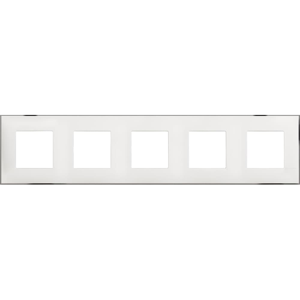 Frame 5x 2M White with chrome /blister/ - bticino Classia R4802M5WR