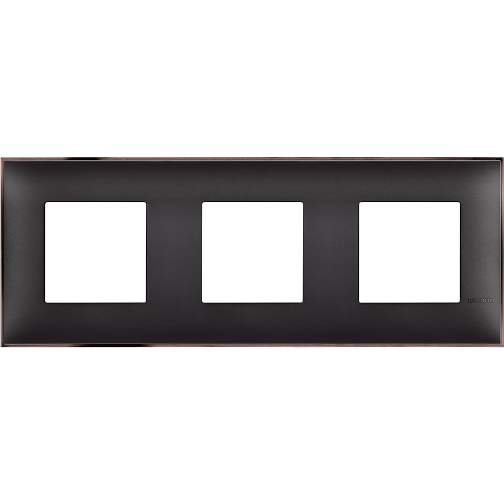 Frame 3x 2M Black with nickel /blister/ - bticino Classia R4802M3BH