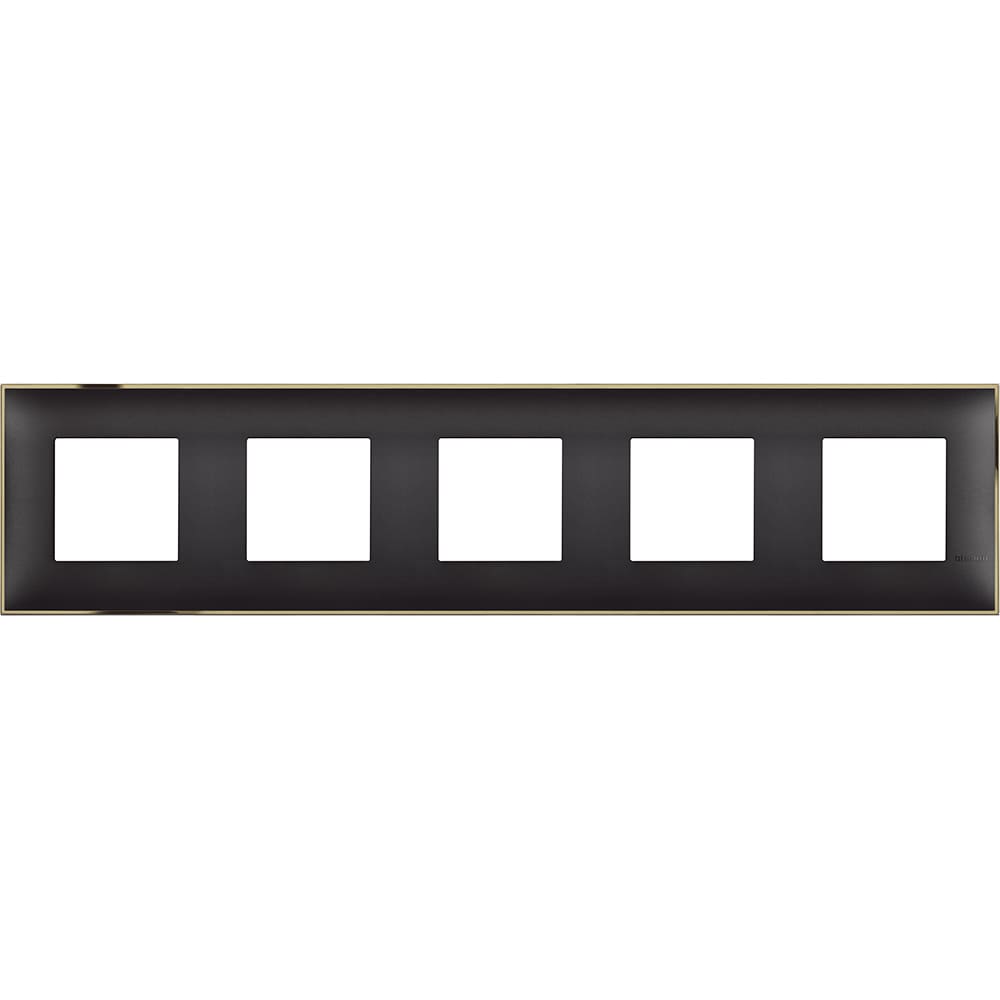 Frame 5x 2M Black with gold /blister/ - bticino Classia R4802M5BD