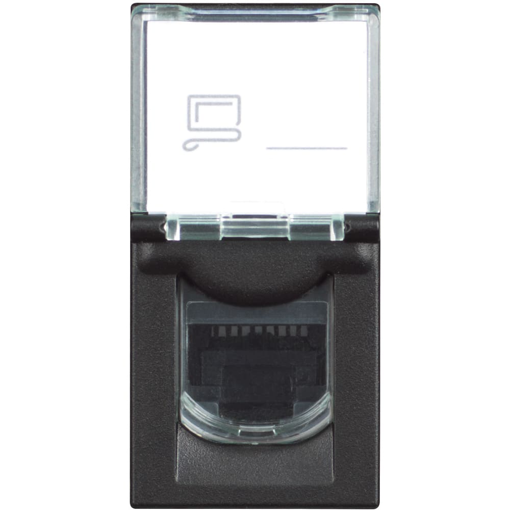 Socket 1xRJ45 Cat. 6 UTP 1M Black /blister/ - bticino Classia RG4279C6