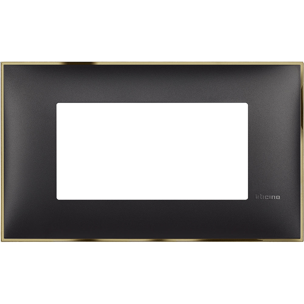 Frame 4M Black with gold /blister/ - bticino Classia R4804BD