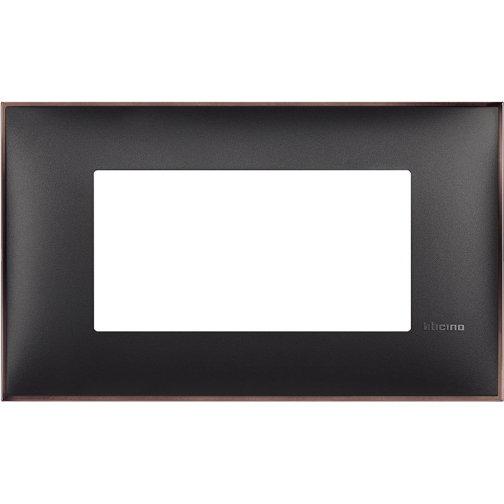 Frame 4M Black with nickel /blister/ - bticino Classia R4804BH