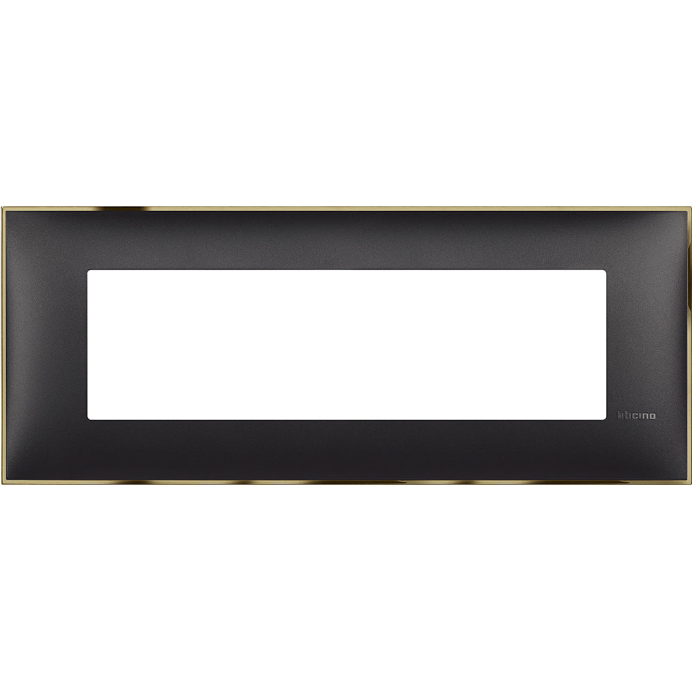 Frame 7M Black with gold /blister/ - bticino Classia R4807BD