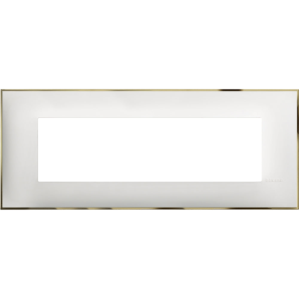 Frame 7M White with gold /blister/ - bticino Classia R4807WD