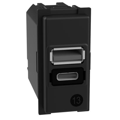 Socket 2x USB type A+C 15W 5V 1M - bticino Living Now K4191AC