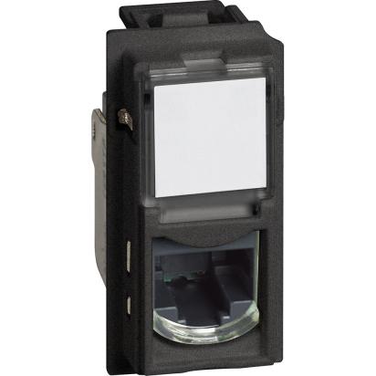 Computer socket 1xRJ45 Cat. 5e UTP connector toolless IDC 1M Black - bticino Living Now KG4279C5E