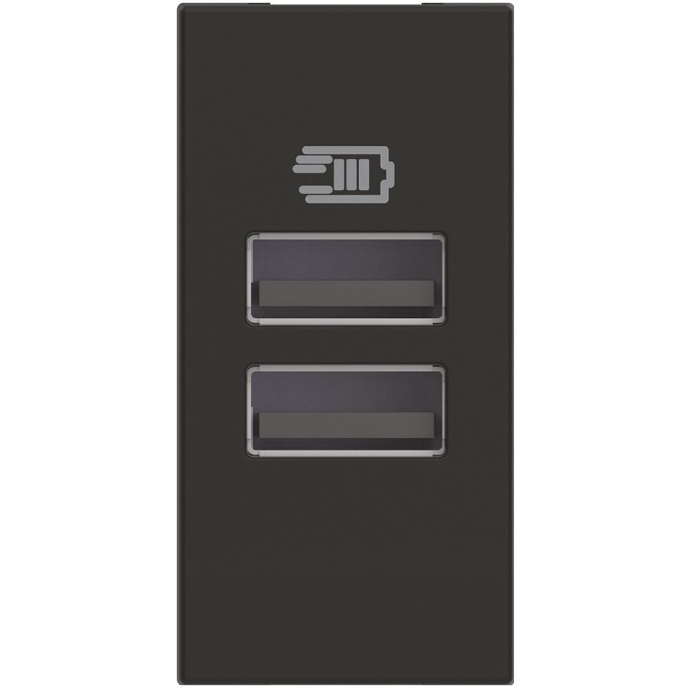 Socket 2x USB type A+A 15W/3A 5V 1M Classia Black /blister/ - bticino Classia RG4191AA