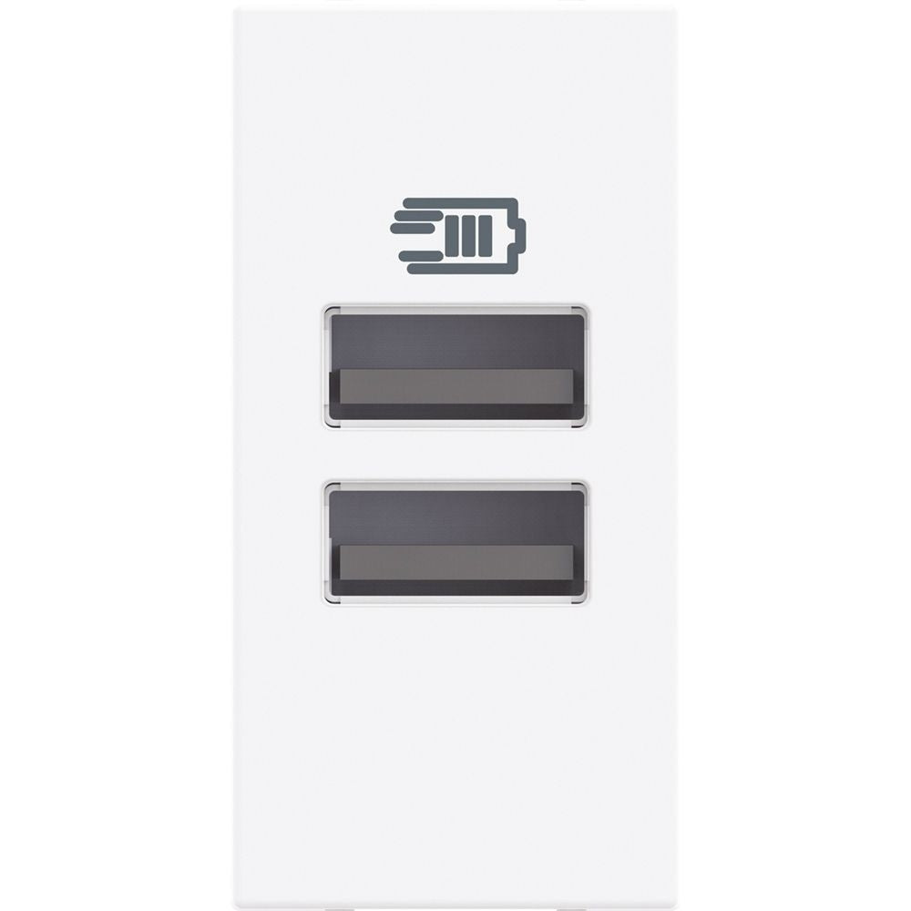 Socket 2x USB type A+A 15W/3A 5V 1M White /blister/ - bticino Classia RW4191AA